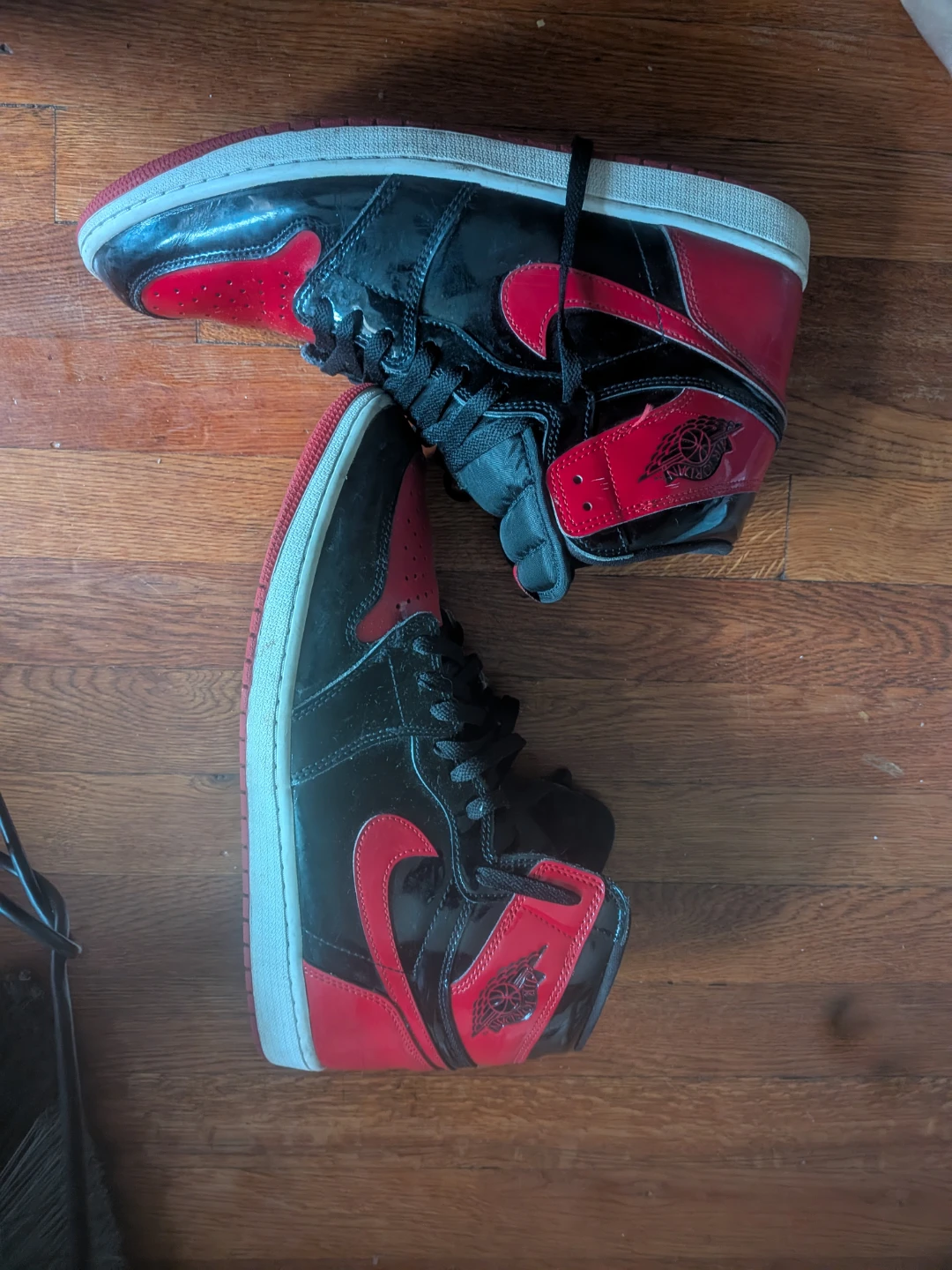 Air Jordan 1 High OG "Bred" Patent Leather Sneakers
