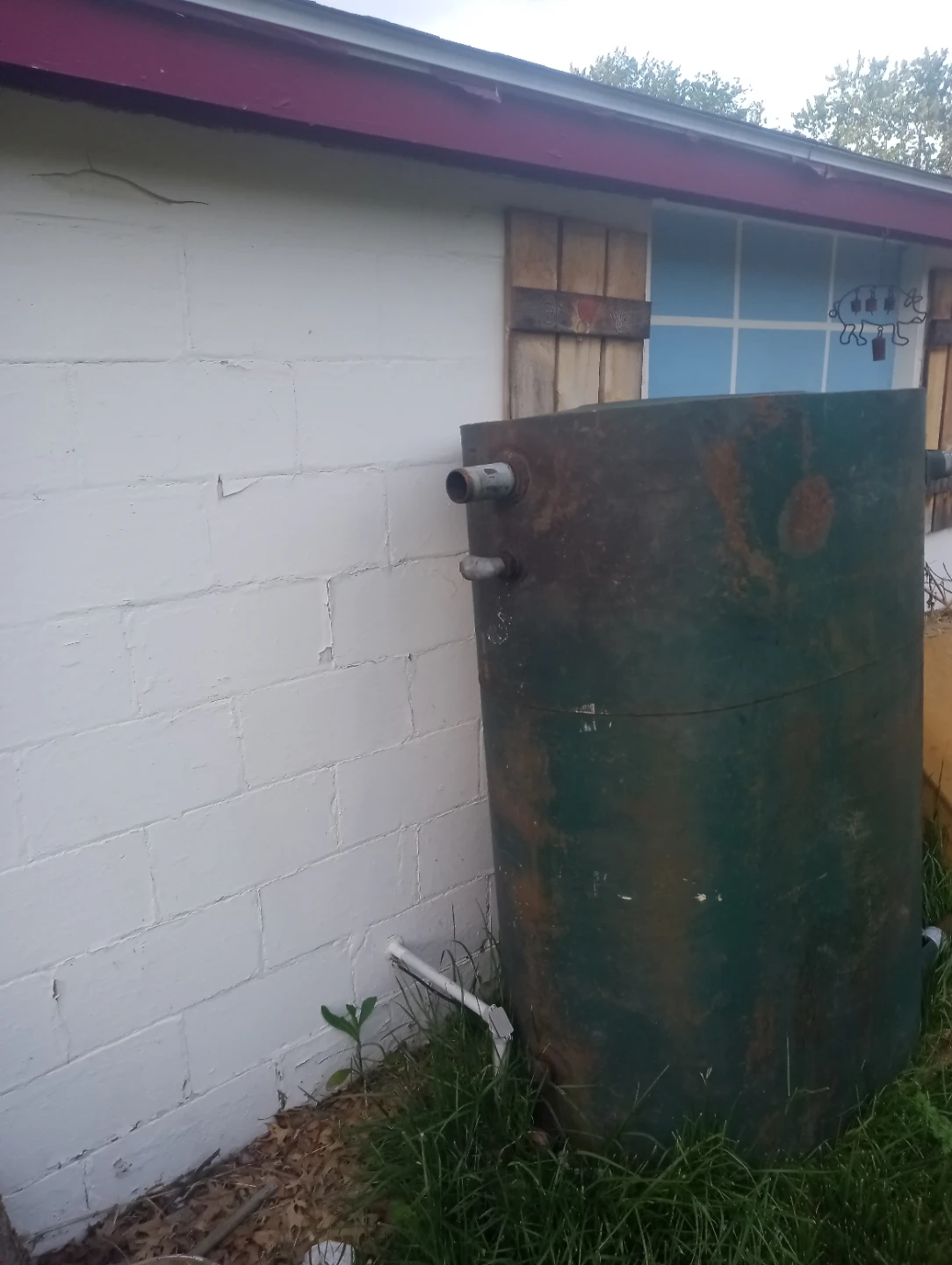 Large metal oil tank