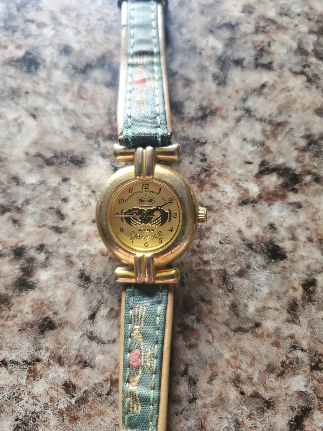 Rovada Gold Tone Watch with Printed Strap