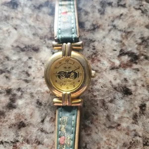 Rovada Gold Tone Watch with Printed Strap