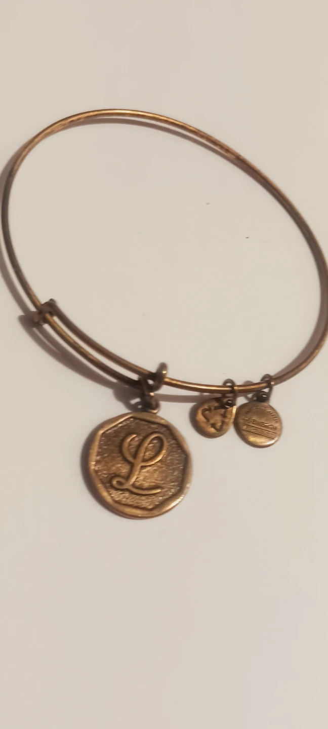 Alex and Ani Initial 'L' Charm Bangle Bracelet - photo 3