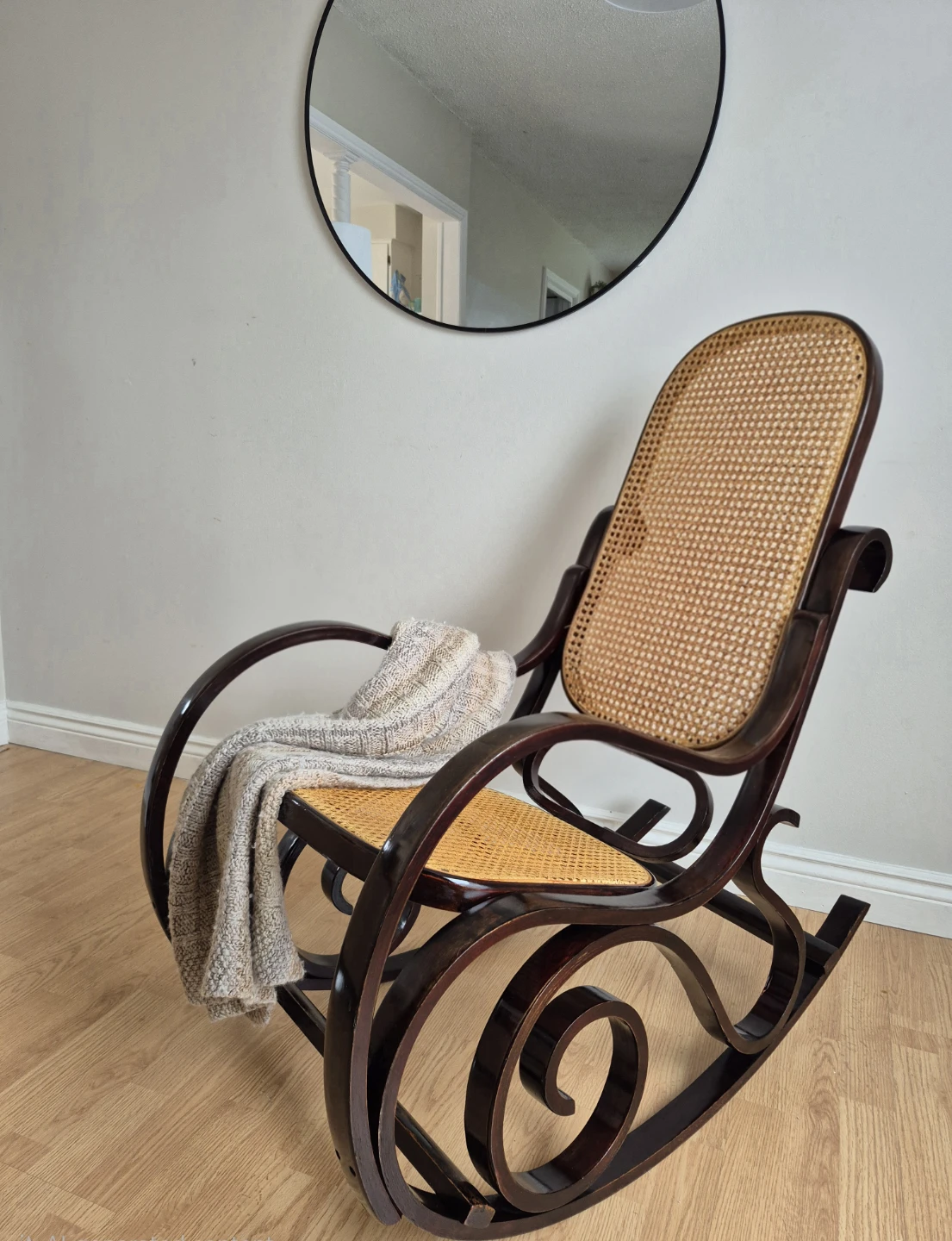 Antique Bentwood Cane Rocking Chair