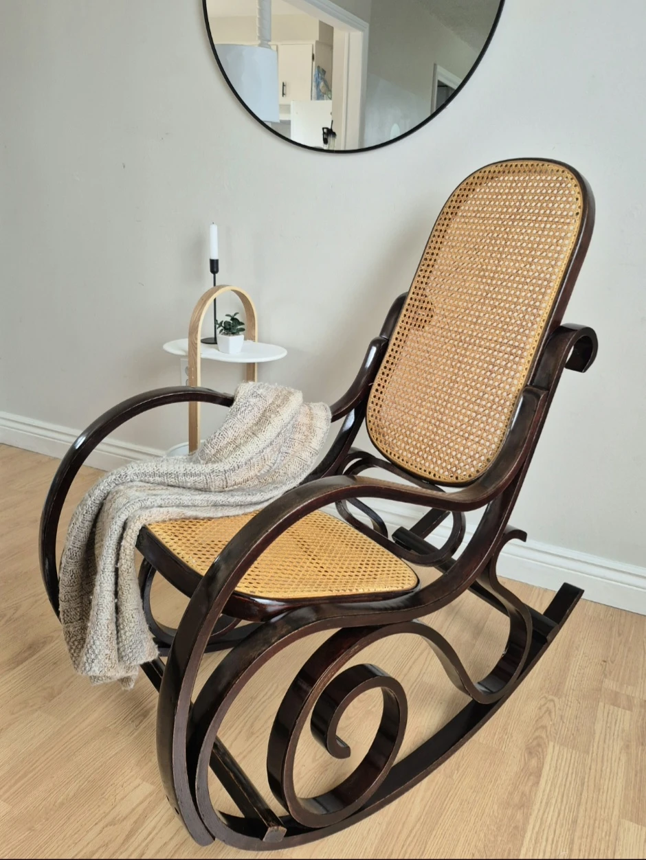 Antique Bentwood Cane Rocking Chair - photo 2