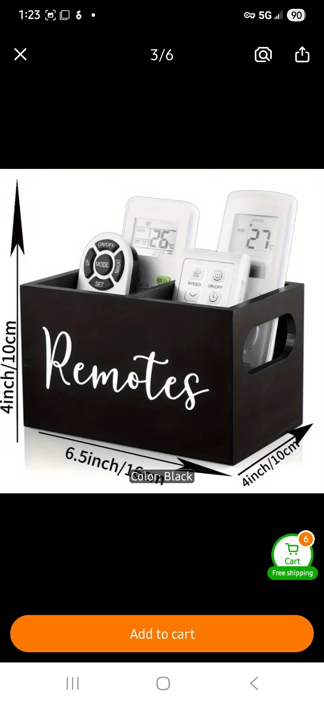 NEW Black Wooden Remote Caddy Organizer - photo 3