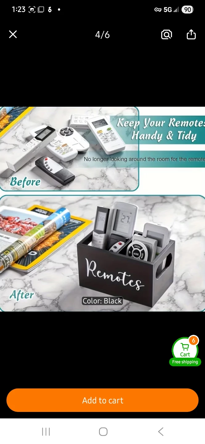 NEW Black Wooden Remote Caddy Organizer - photo 4