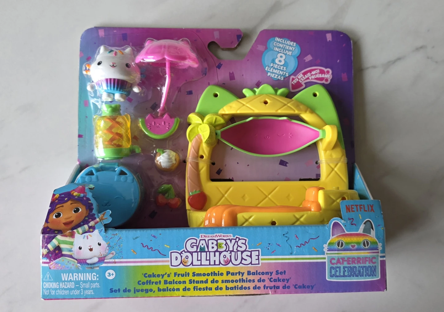 Gabby's Dollhouse Cakey's Fruit Smoothie Party Balcony Set