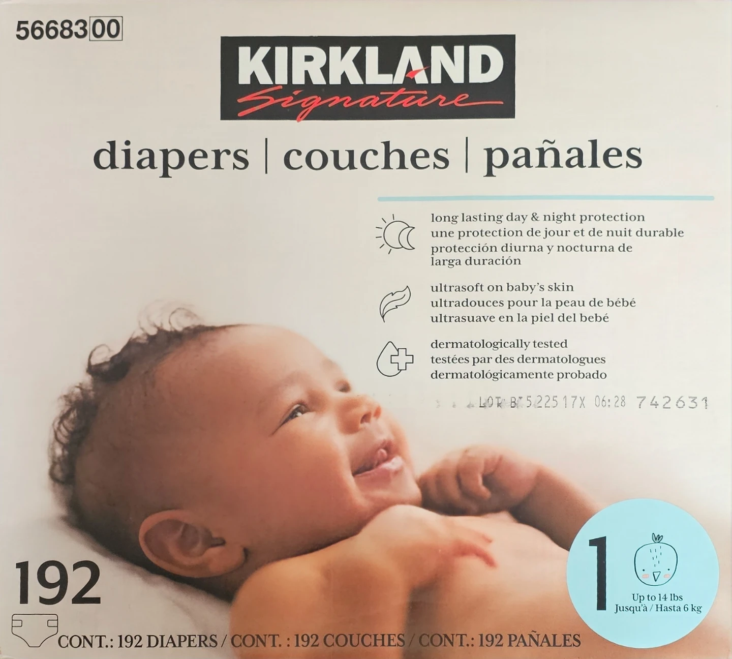 Kirkland Signature Size 1 Diapers - 192 Count