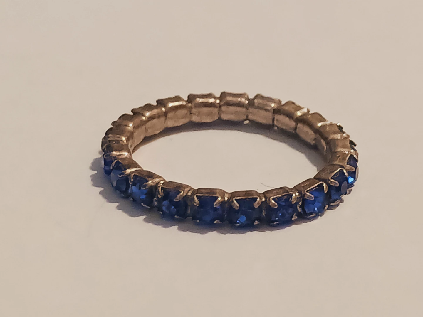 Blue Rhinestones Small Size Ring. Size 6. - photo 3