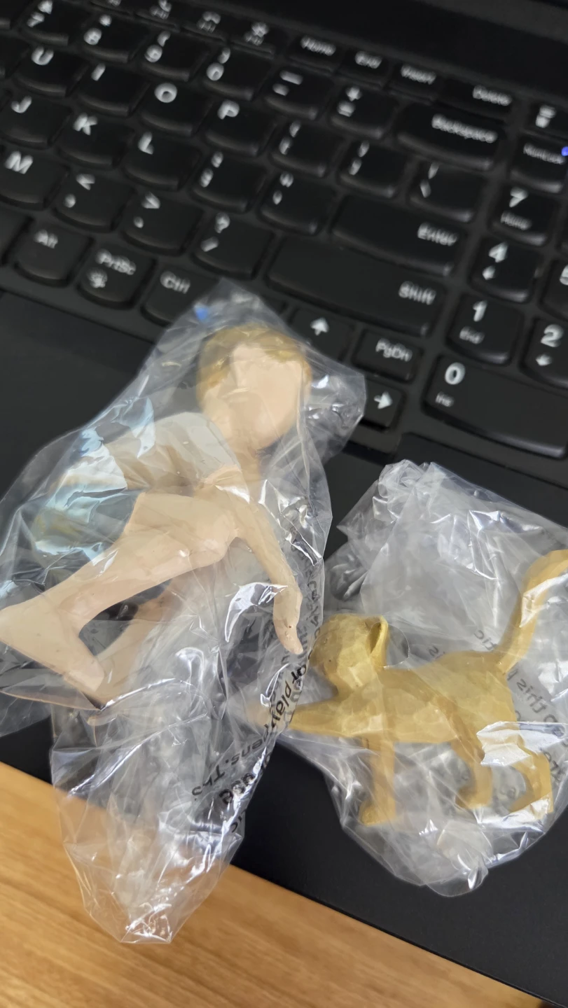 Boy & Cat Figurine Sculpture *new - photo 3