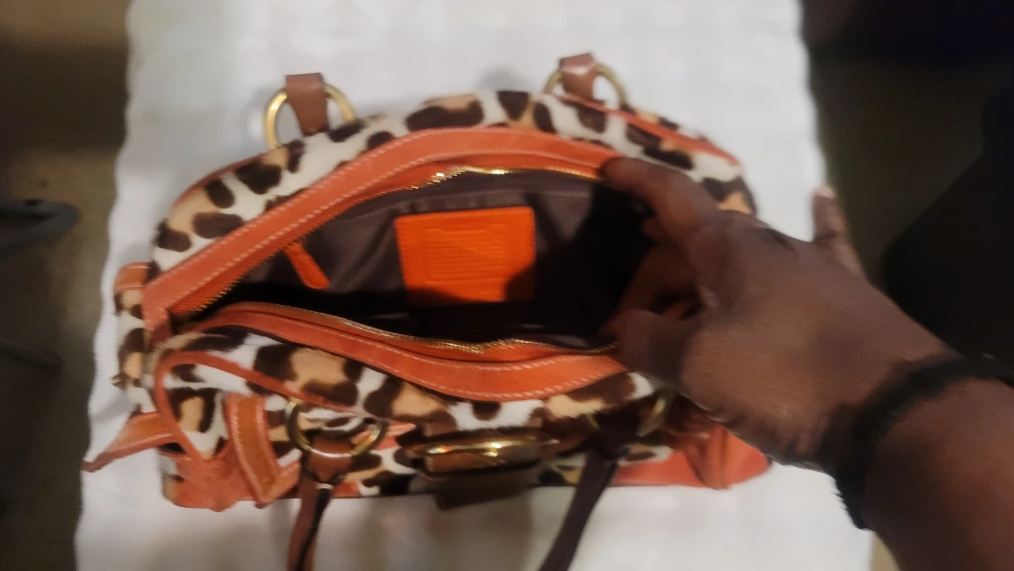 Coach Leopard Print Leather Satchel Handbag - photo 4