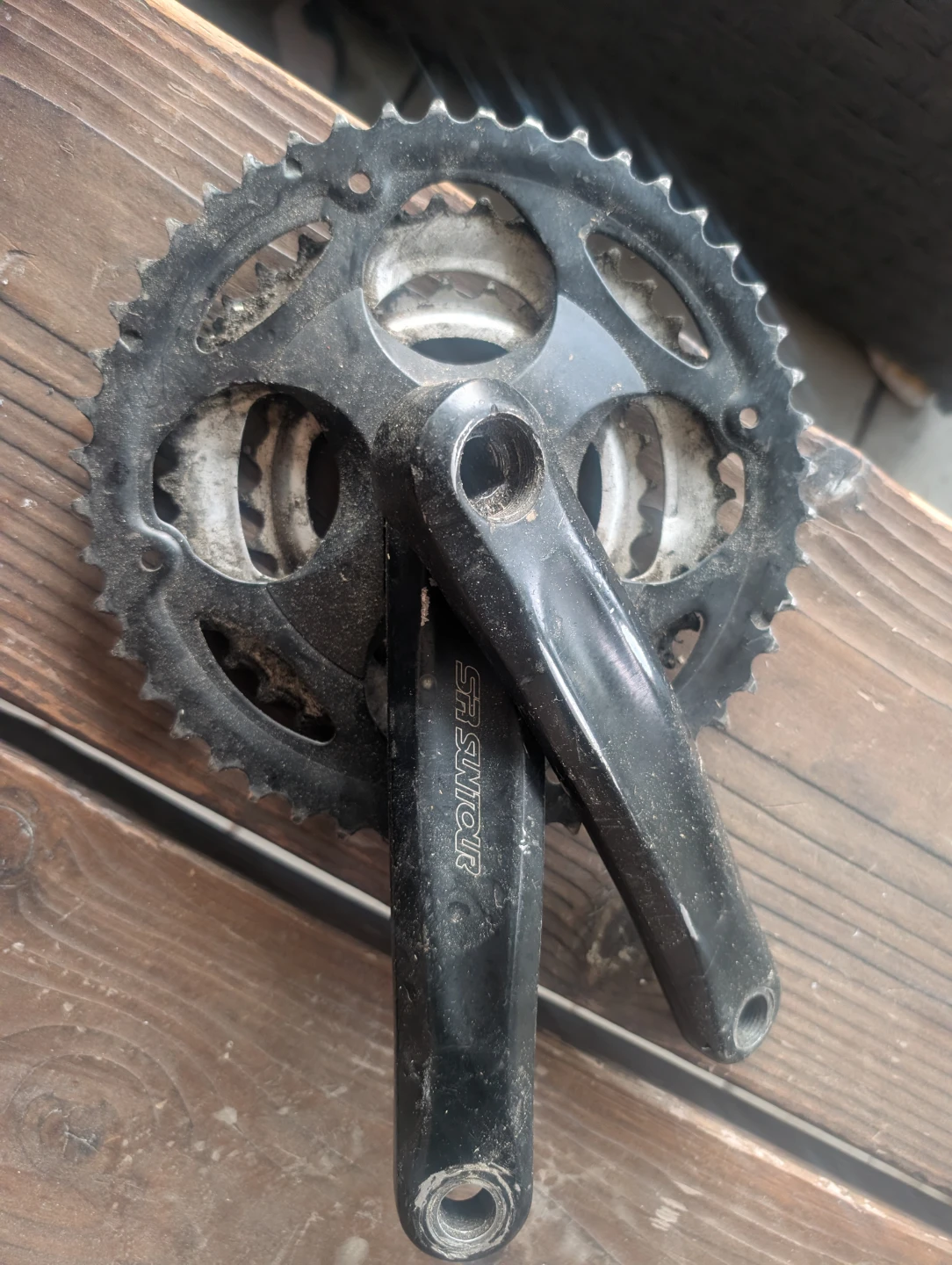 Shimano SR Suntour Crankset and Cassette