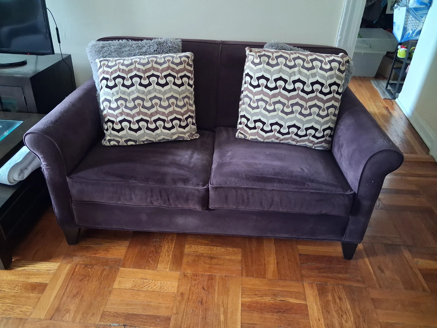Dark Purple 2-Seater Sofa - photo 2