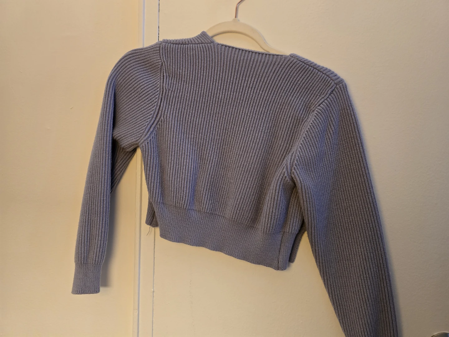 Gray-blue Cropped Cardigan - photo 3