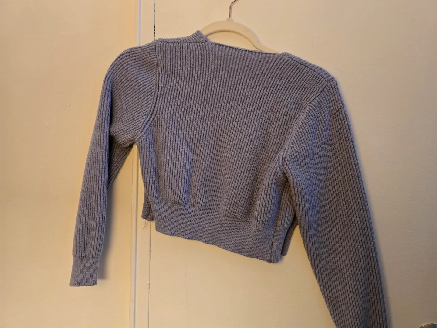 Gray-blue Cropped Cardigan - photo 3