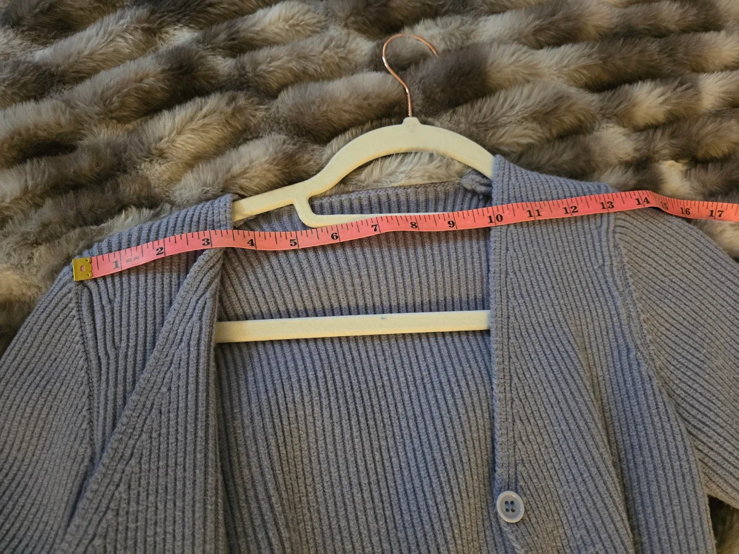 Gray-blue Cropped Cardigan - photo 5