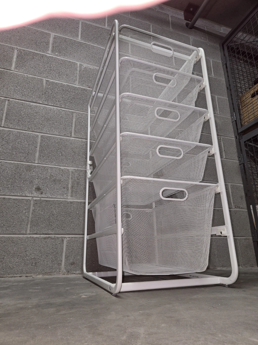 White 5-Tier Mesh Storage Cart - photo 4