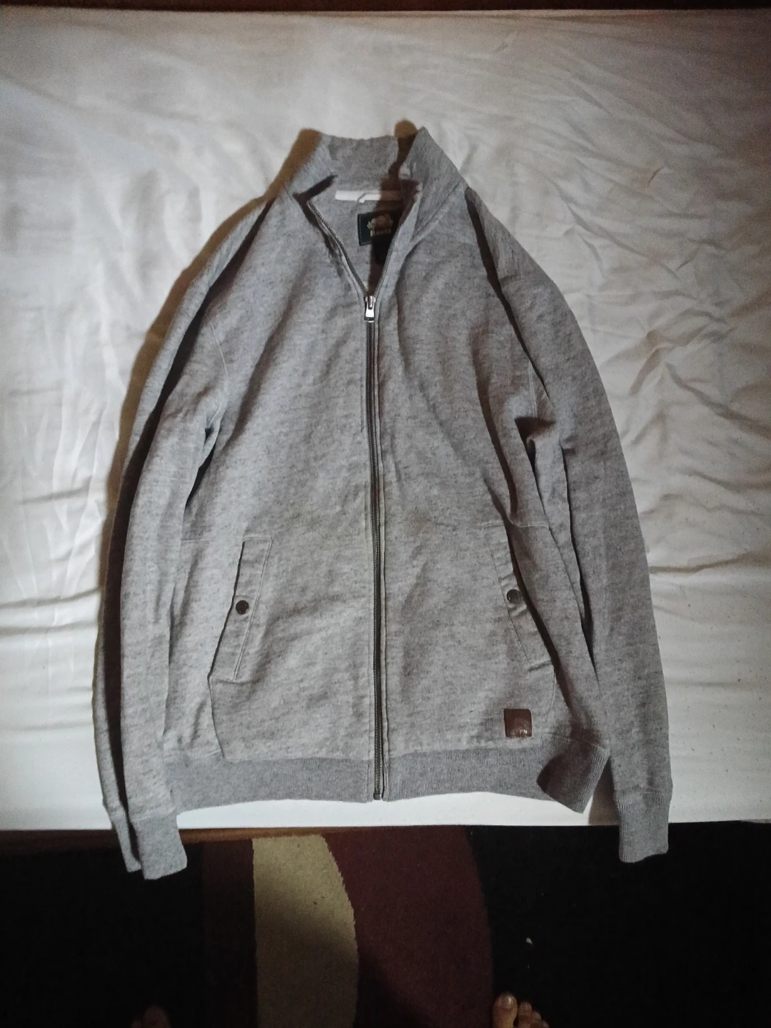 Roots Canada Men's Gray Full-Zip Fleece Sweater Jacket