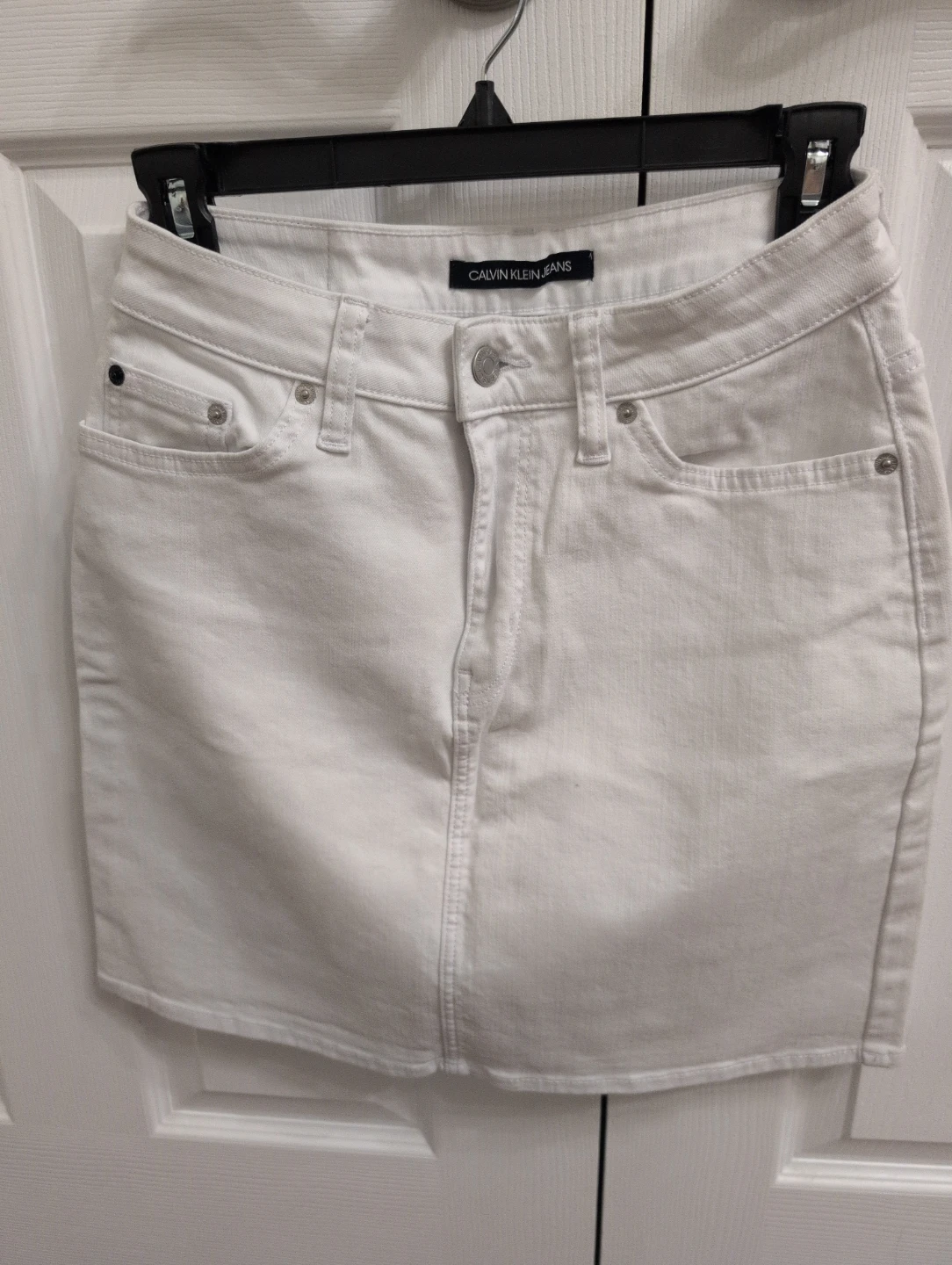 Calvin Klein Jeans White Denim Skirt