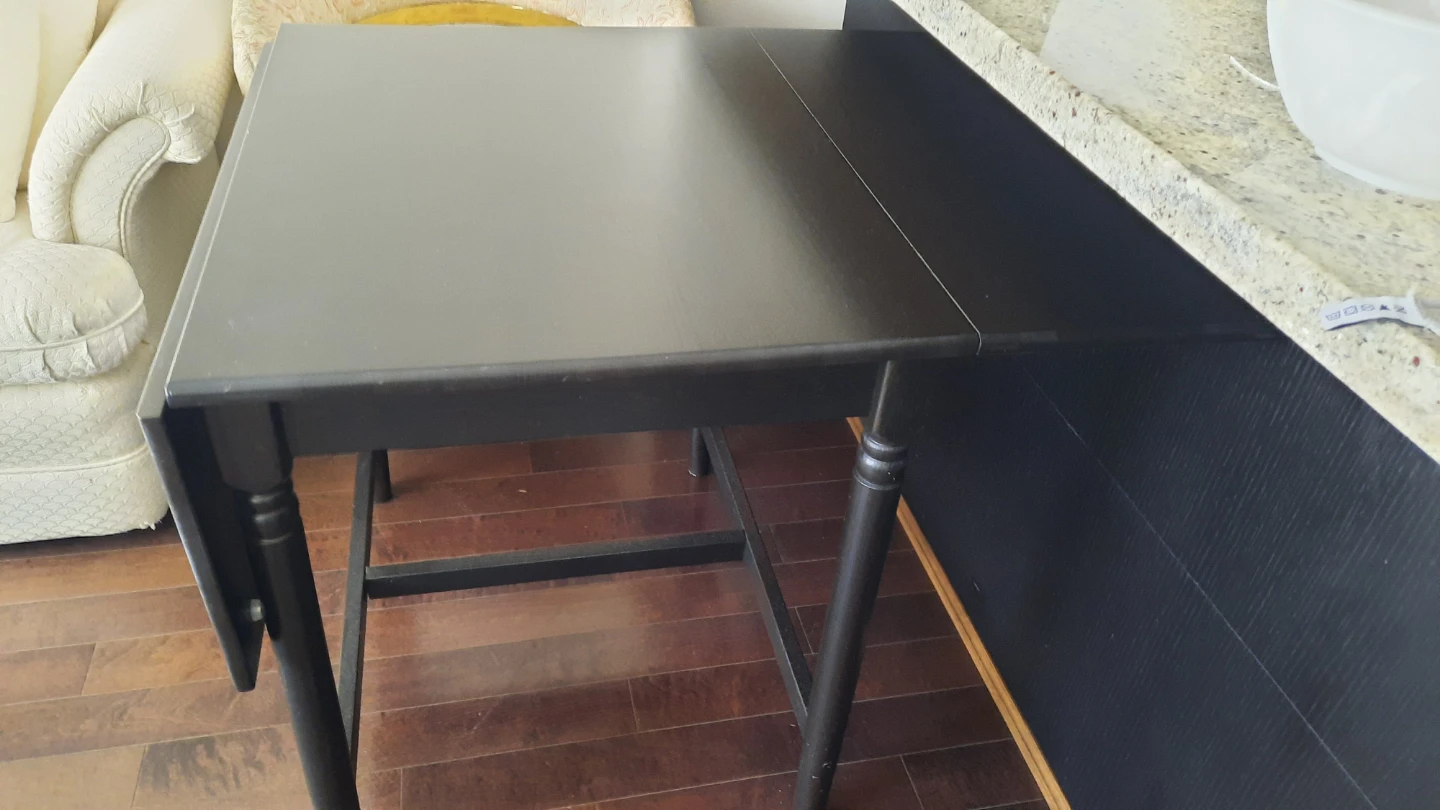 Black Drop-Leaf Dining Table