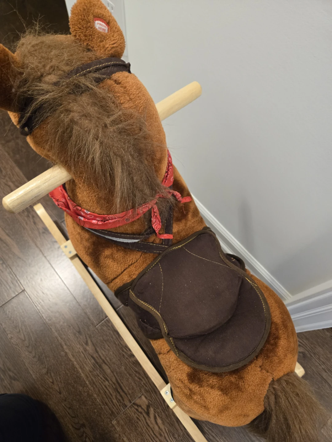 Plush Rocking Horse with Saddle makes sounds - photo 3