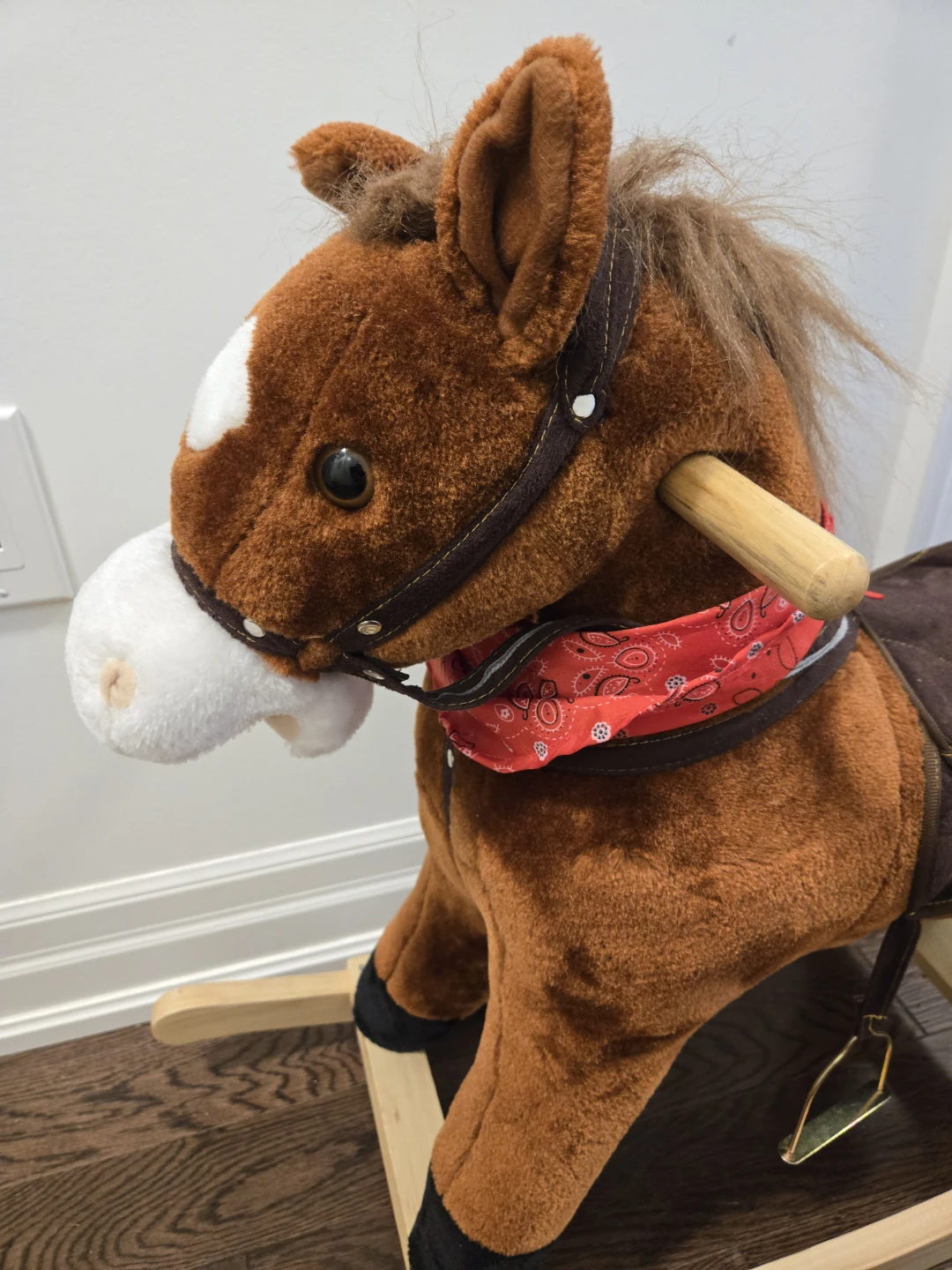 Plush Rocking Horse with Saddle makes sounds - photo 5
