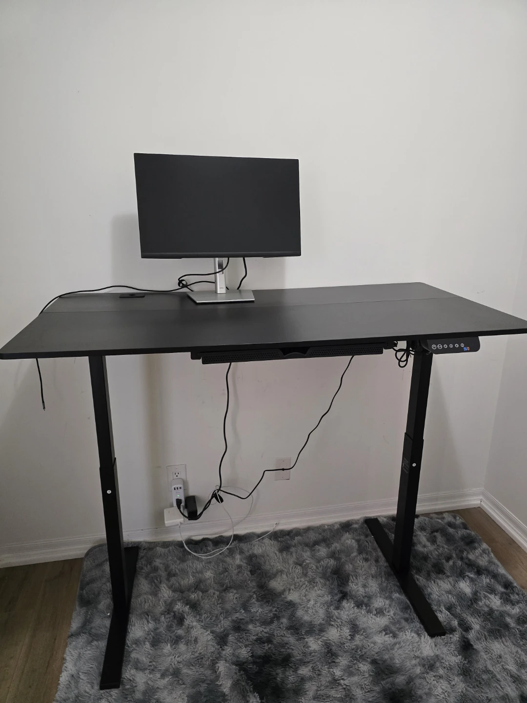 SHW 55 x 28" Electric Height Adjustable Desk wit Drawer, Preset