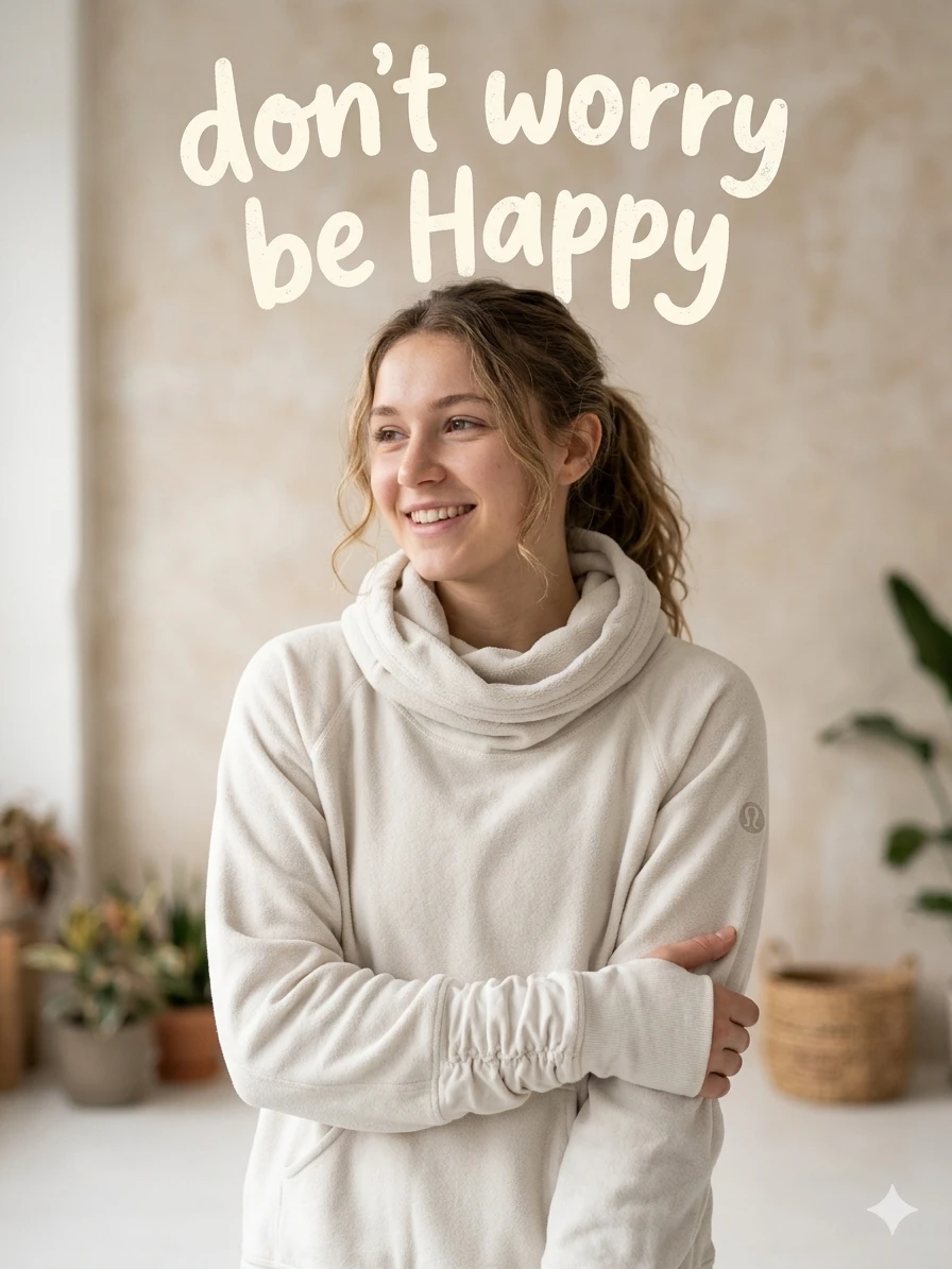 Lululemon Cream Cowl Neck Fleece Sweater Size 6