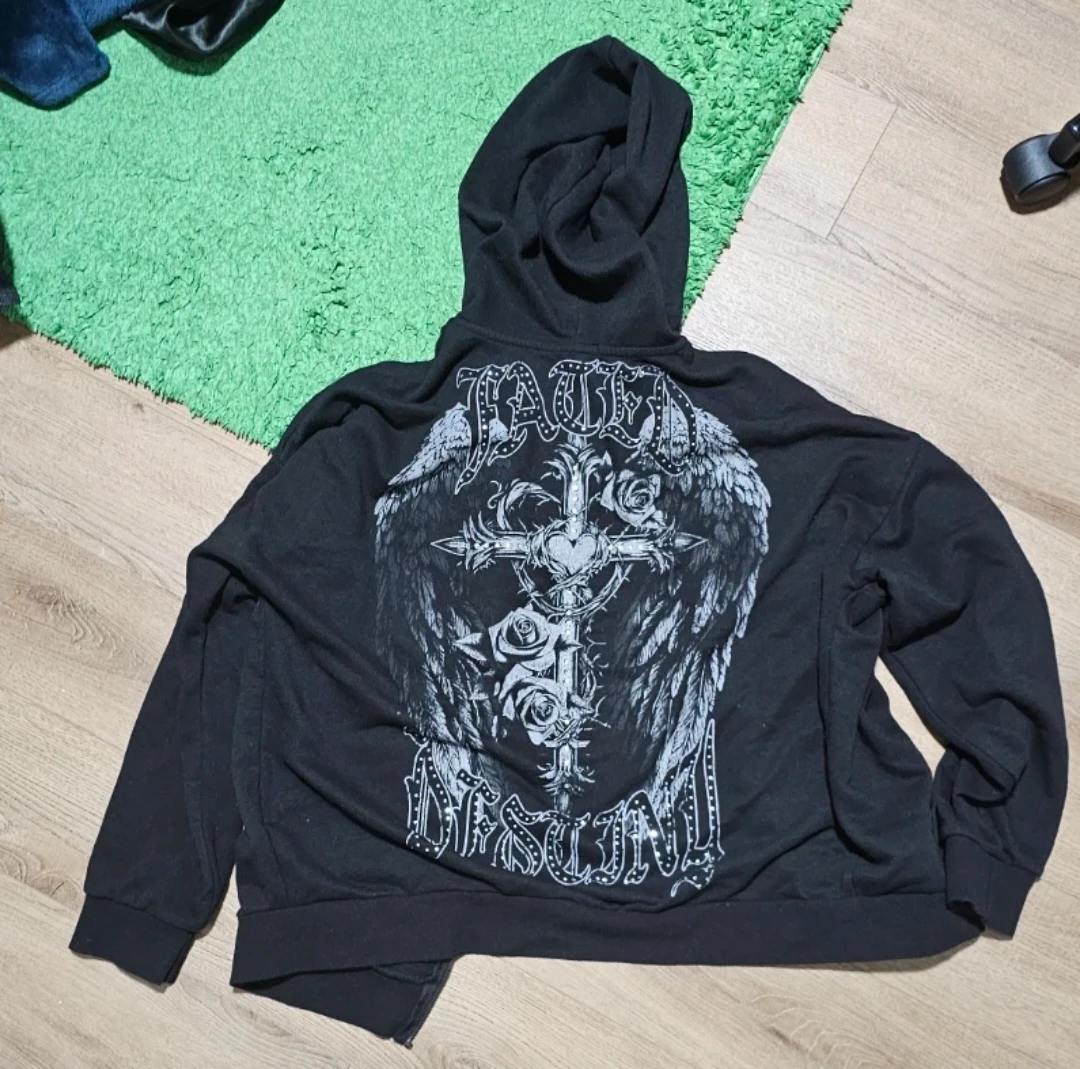 Hot Topic Black Graphic Zip-Up Hoodie - photo 2
