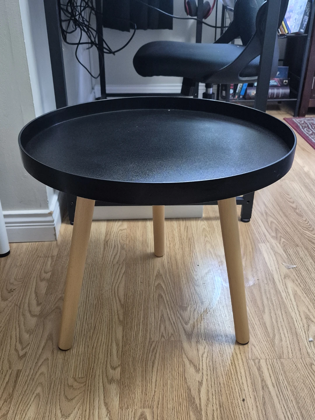 Black Round Side Table