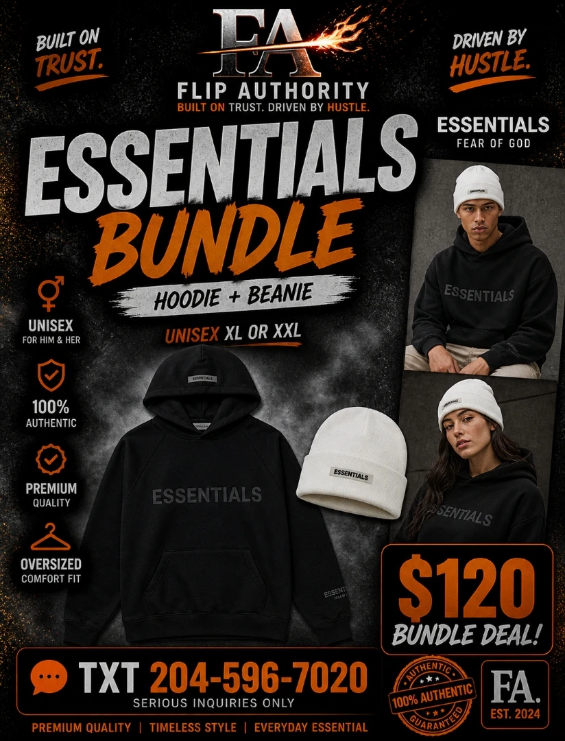 Fear of God Essentials Hoodie + Beanie Bundle