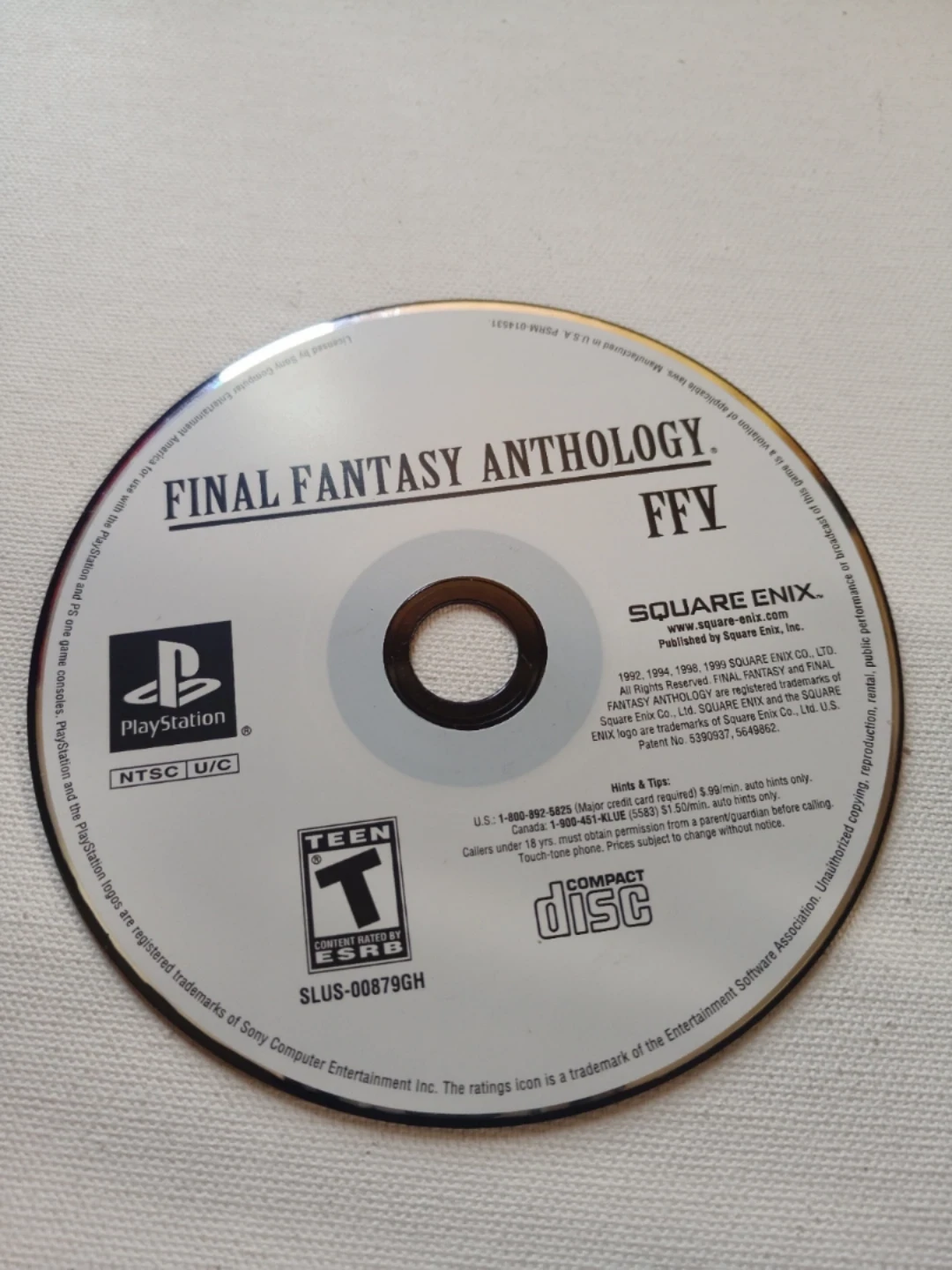 Final Fantasy Anthology FFY PlayStation 1 Disc