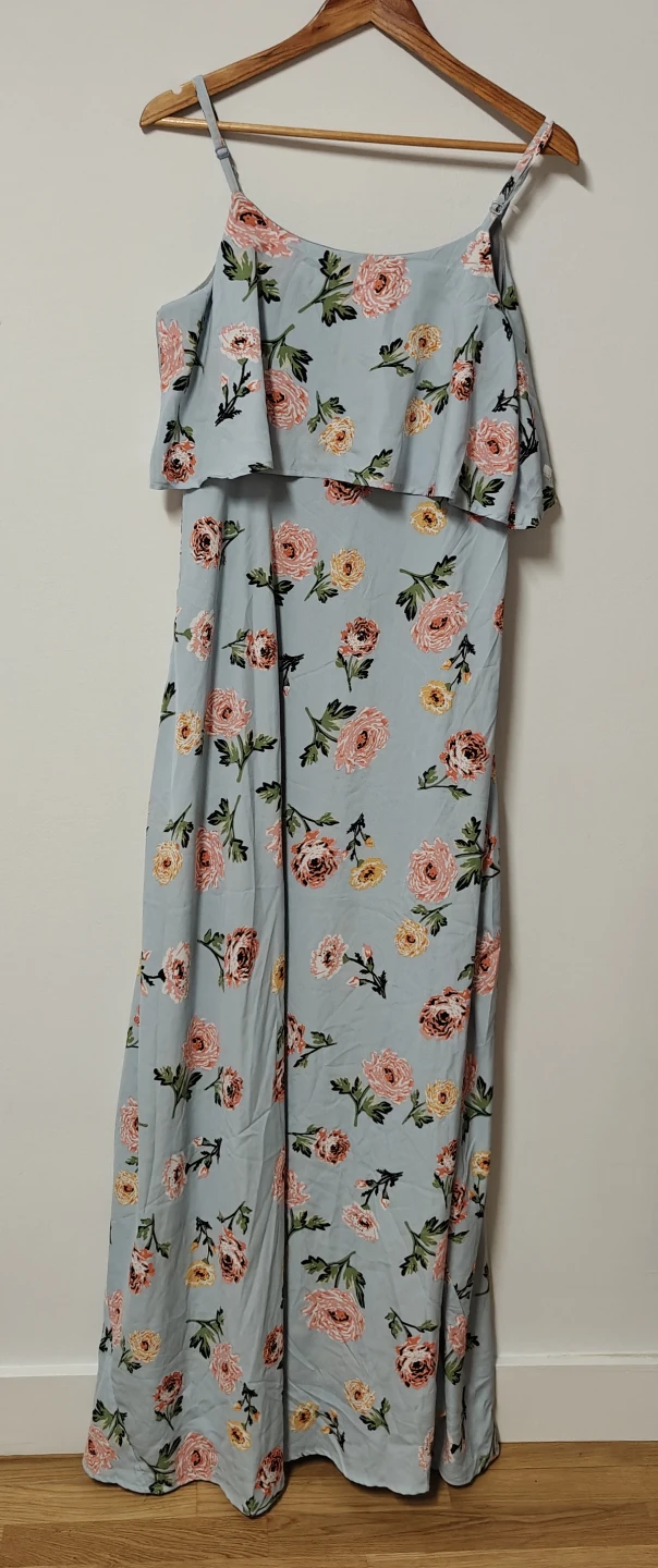 Light Blue Floral Maxi Dress