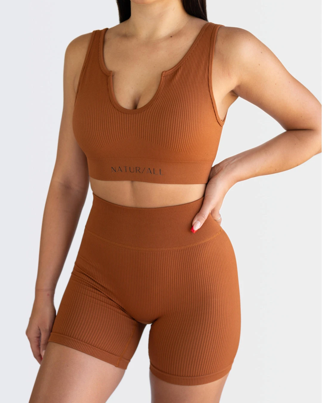 Ribbed Activewear Set - Top & Shorts (Small-Medium) - photo 2