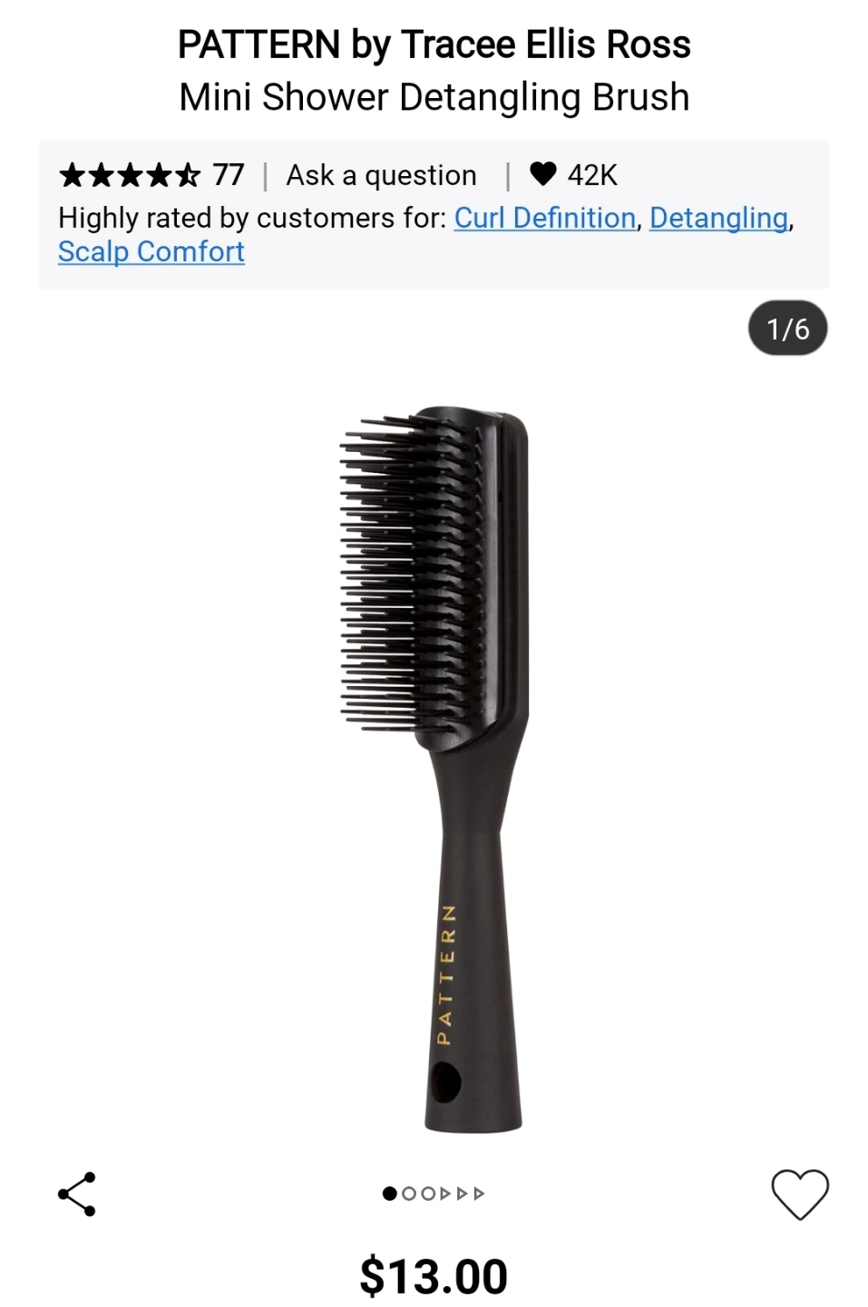 PATTERN by Tracee Ellis Ross Mini Shower Detangling Brush - photo 2