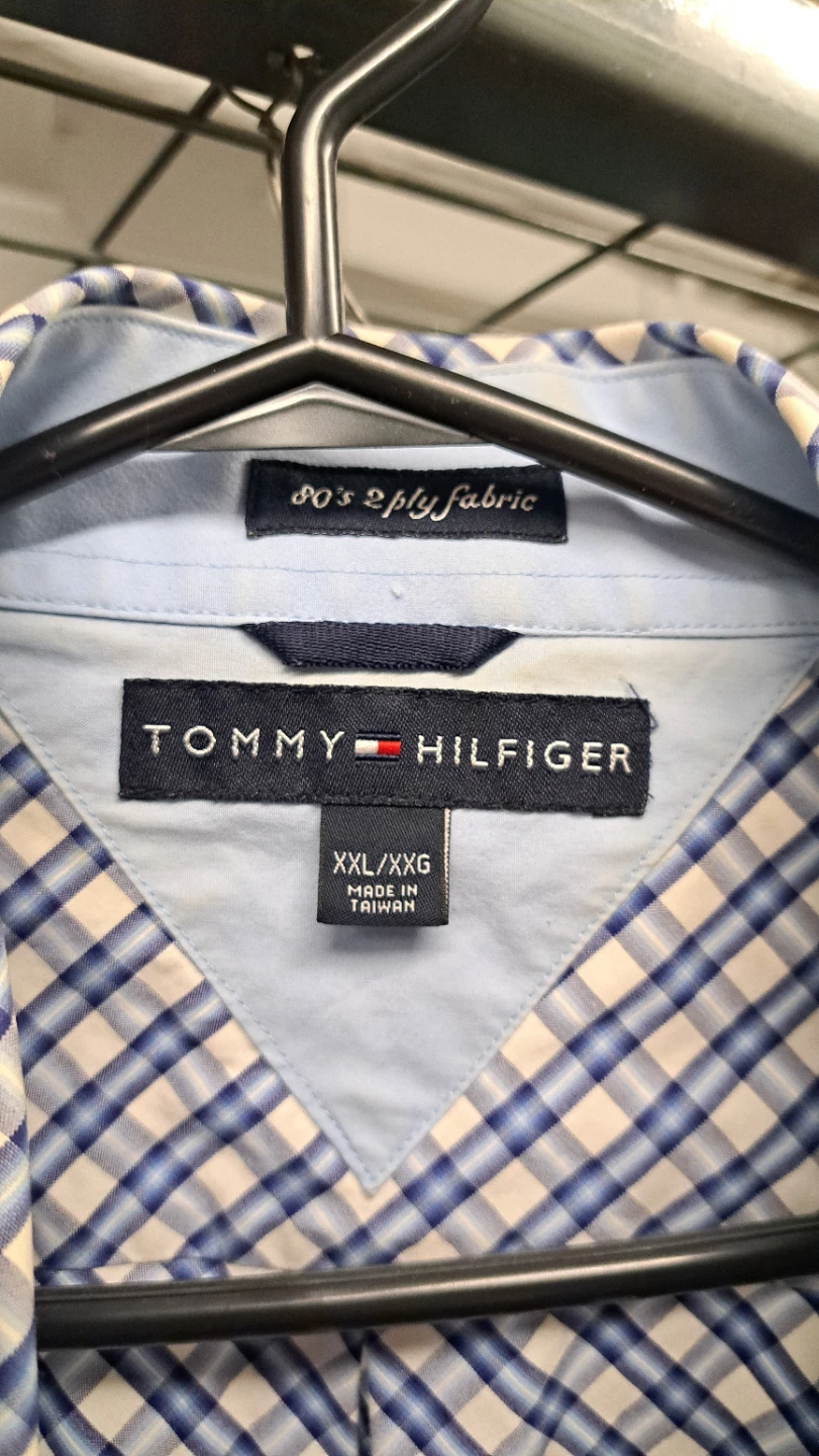 Tommy Hilfiger Blue Plaid Short Sleeve Button-Up Shirt XXL - photo 3
