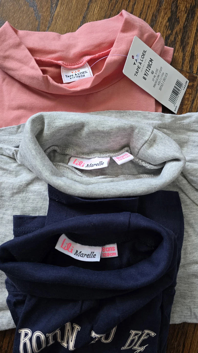 Girls' Long Sleeve Turtleneck Tops (3 Pack) - photo 2