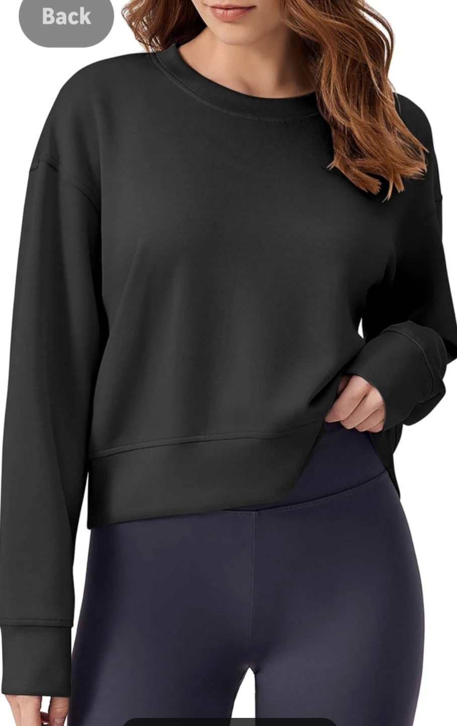 Pinspark Black Cropped Crewneck Sweatshirt Oversized
