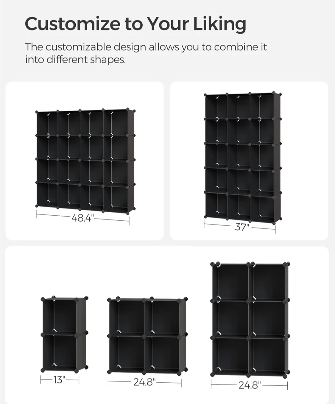 SONGMICS Black Modular Cube Storage Organizer - photo 4