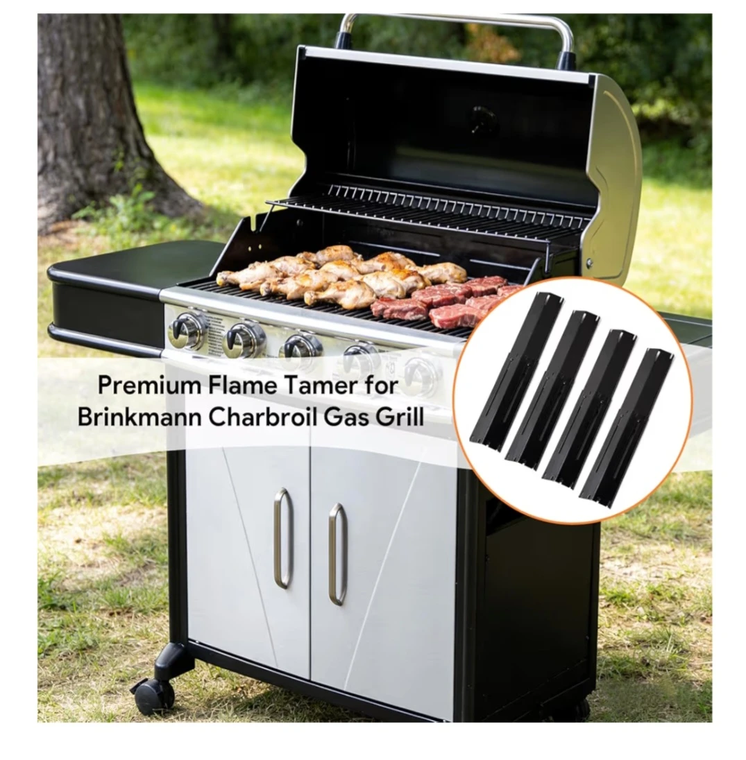 4x Black Grill Heat Tamer Plates for Brinkmann Charbroil - photo 2