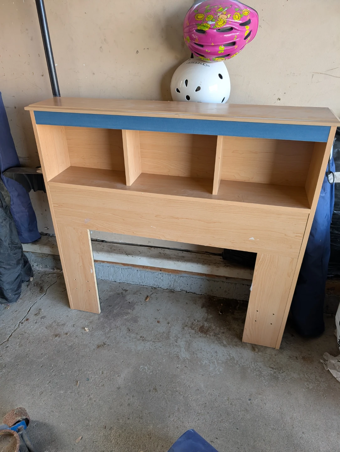 Wooden Headboard with Shelves for single bed