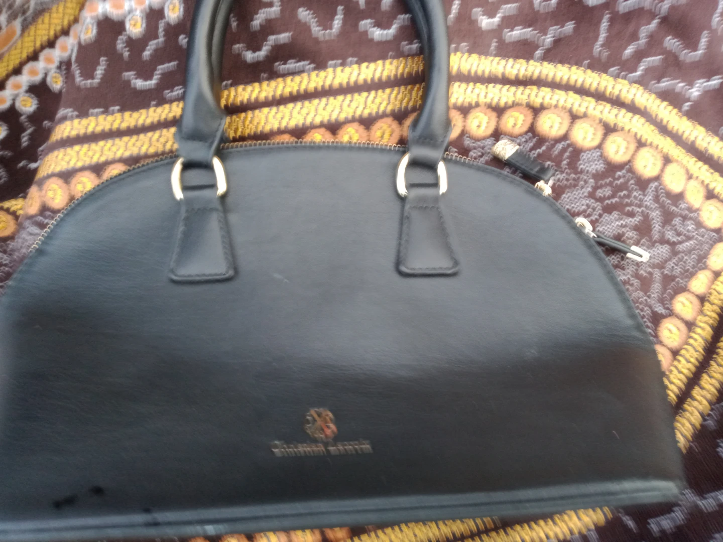 Christian Siriano Black Dome Satchel Handbag