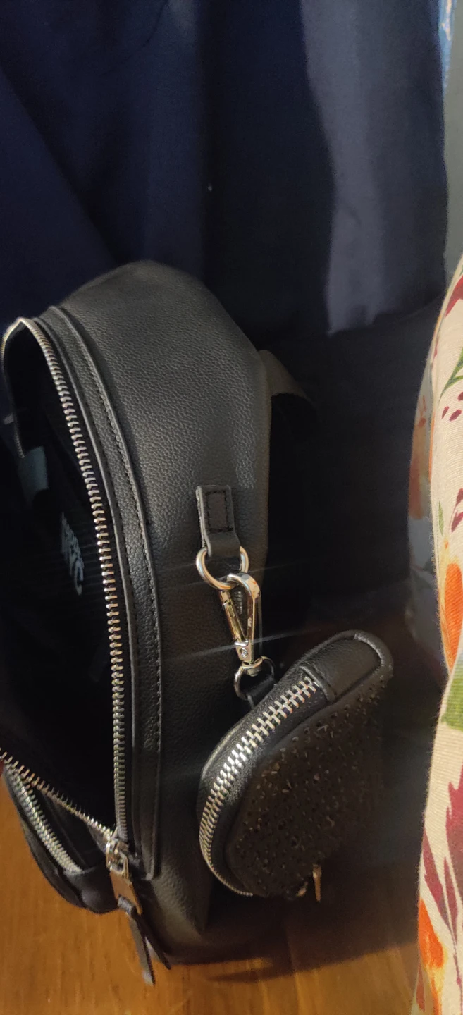 Madden NYC Black Faux Leather Backpack with Coin Purse - photo 4