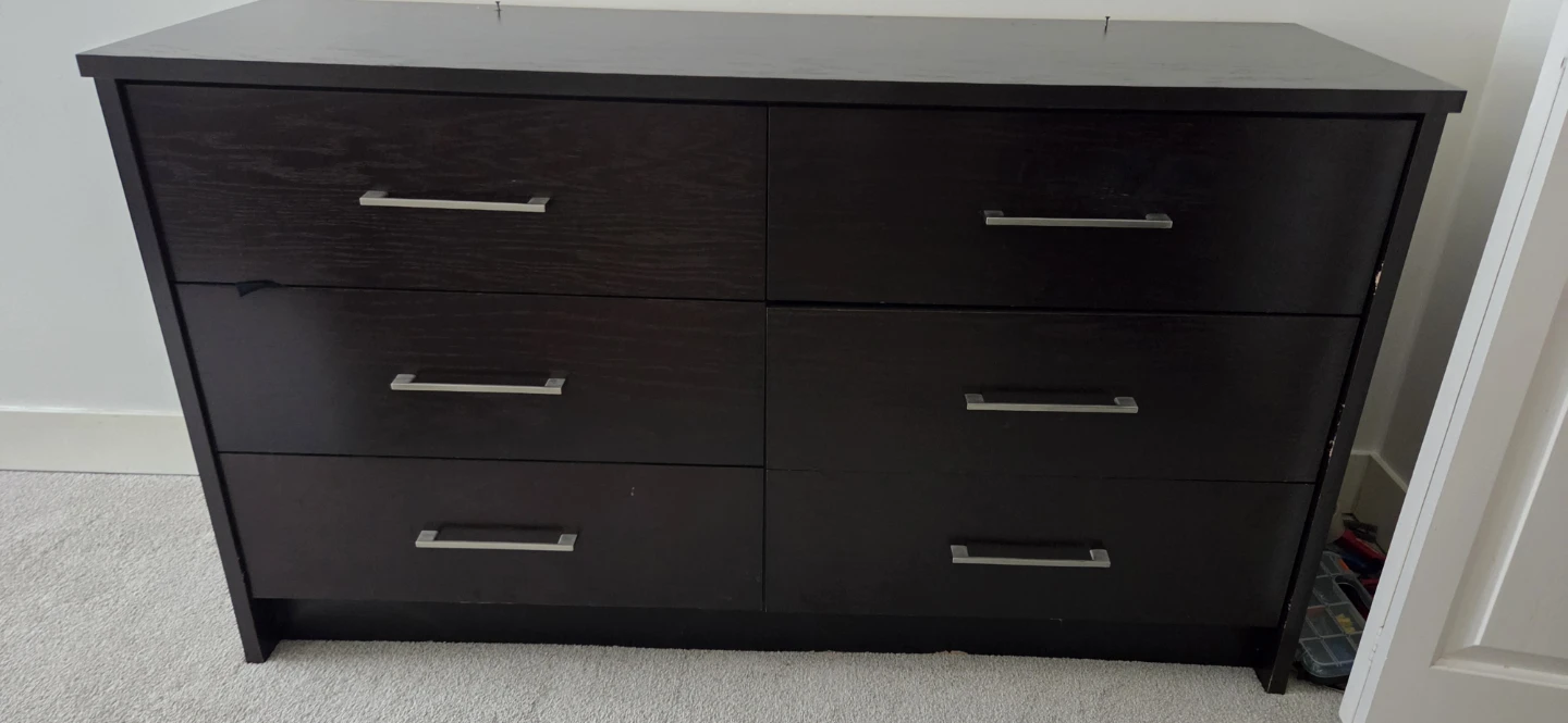 Dark Brown 6-Drawer Dresser
