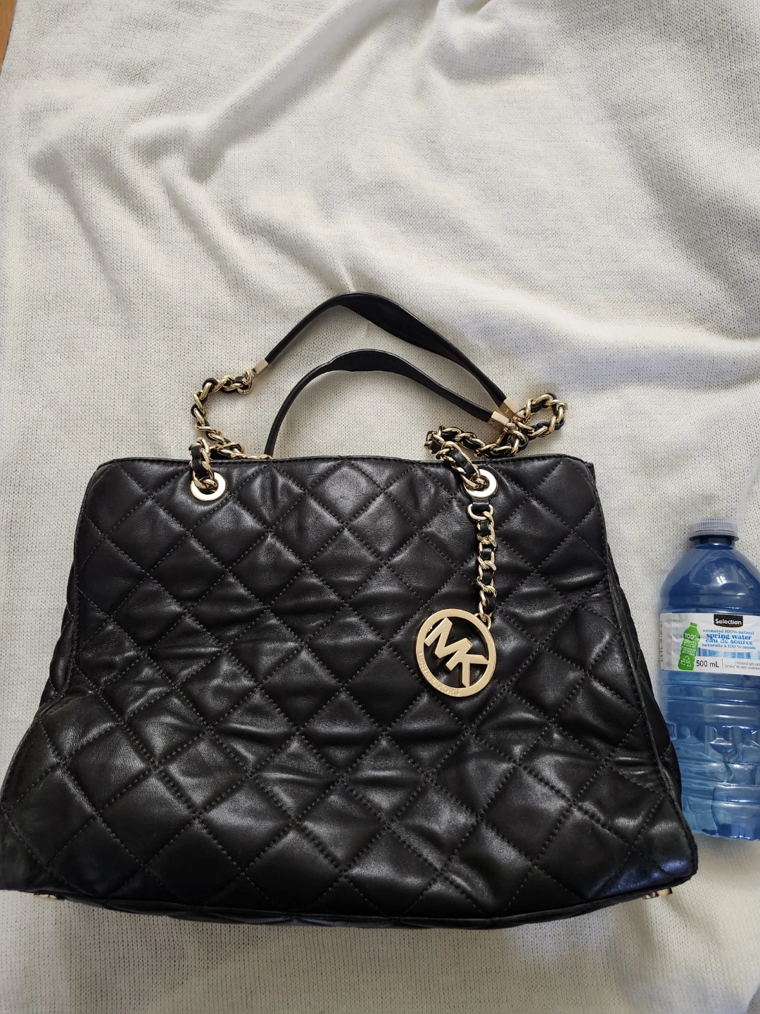 Michael Kors Quilted Black Leather Handbag