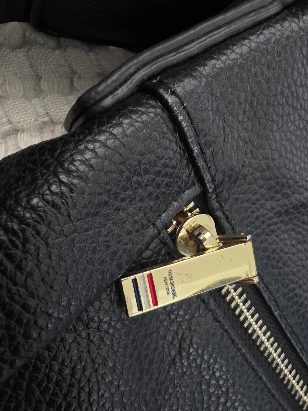 Thom Browne Black Leather Crossbody Bag - photo 3