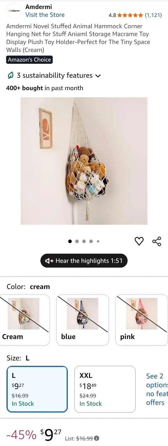 Macrame Stuffed Animal Hammock - photo 3