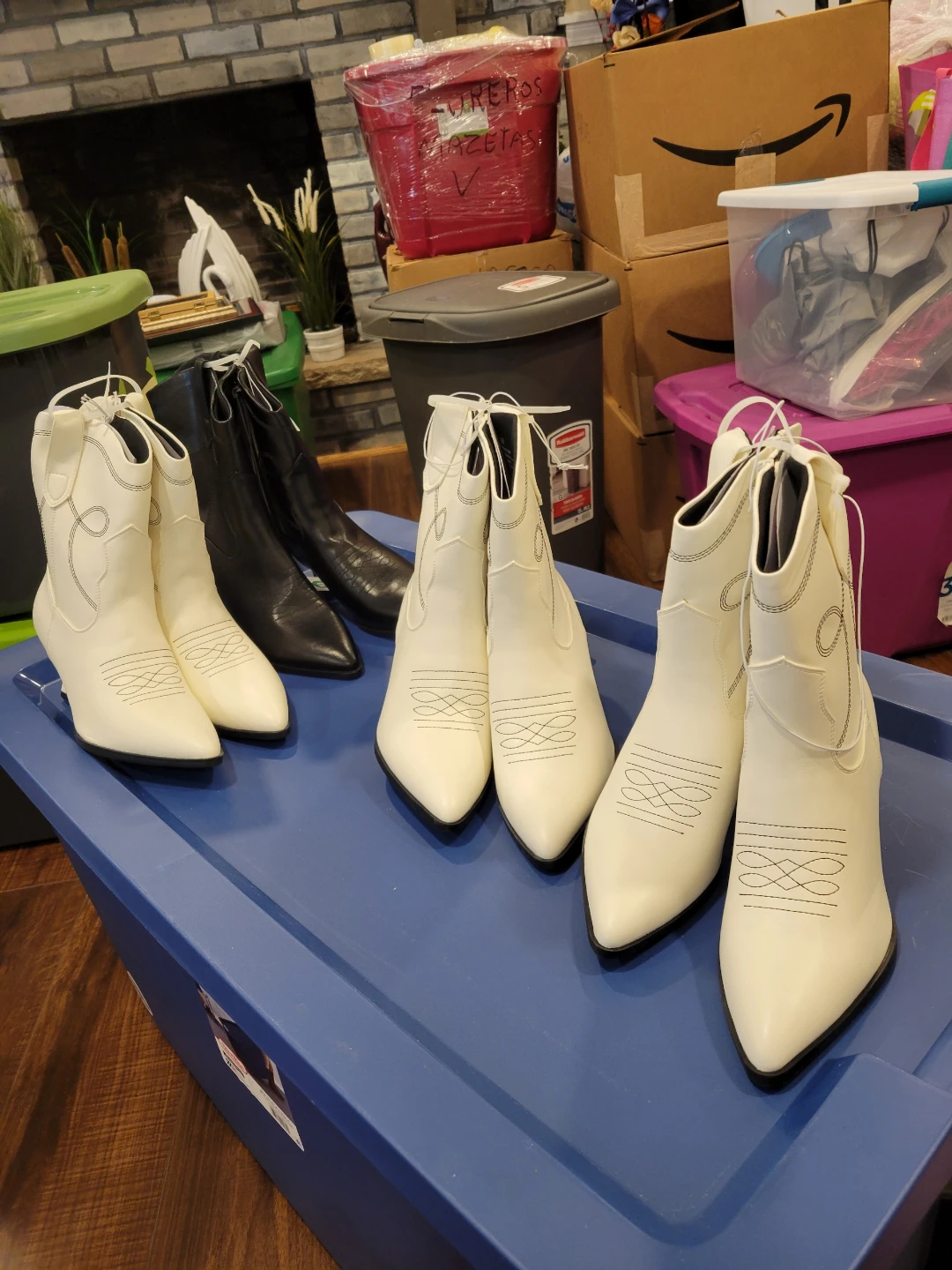 White Western Style Ankle Boots - photo 2