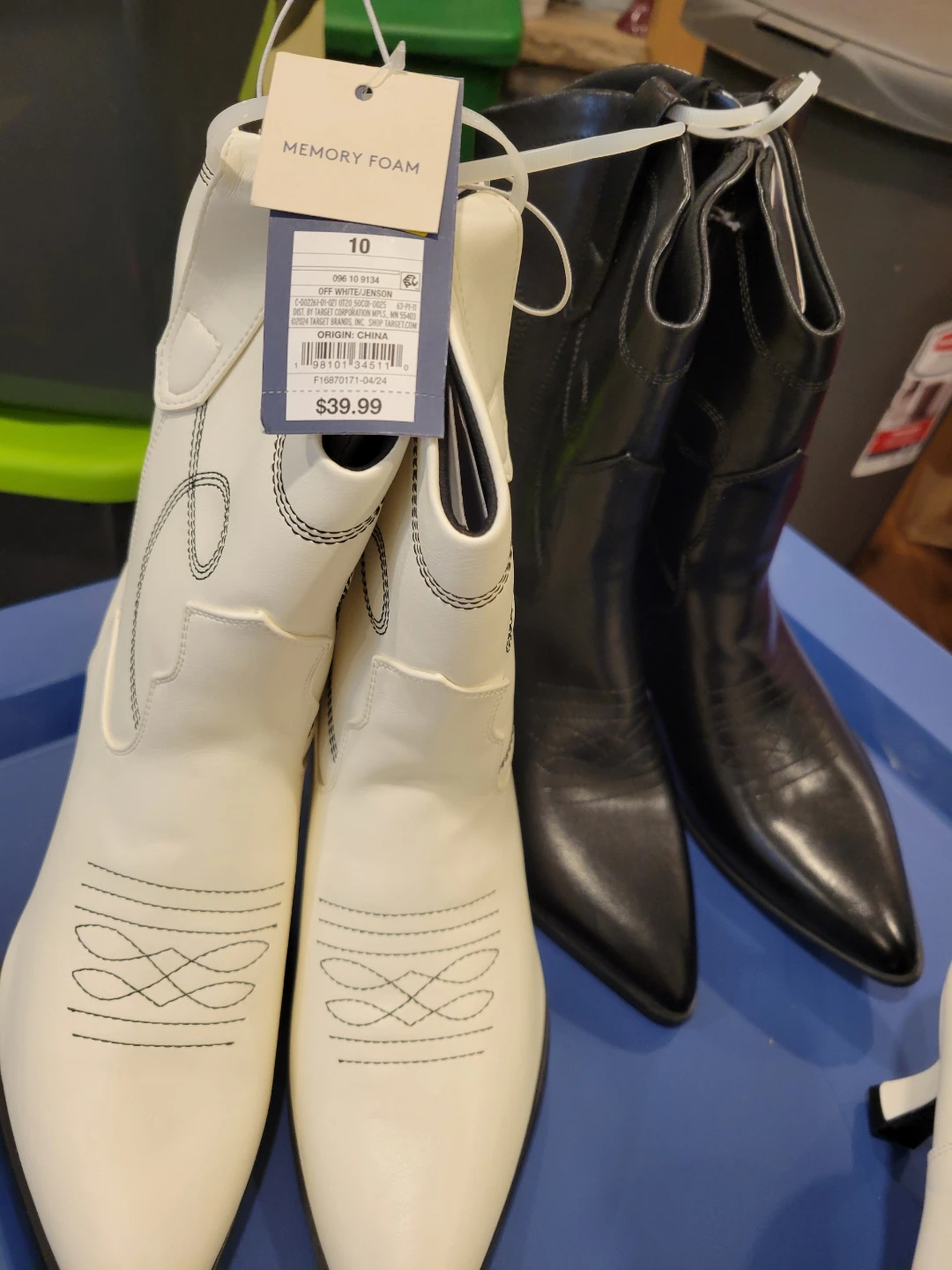 White Western Style Ankle Boots - photo 3