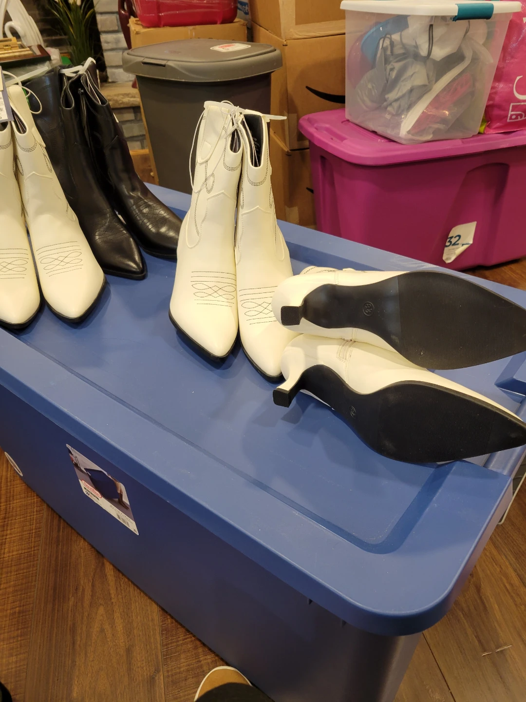 White Western Style Ankle Boots - photo 4