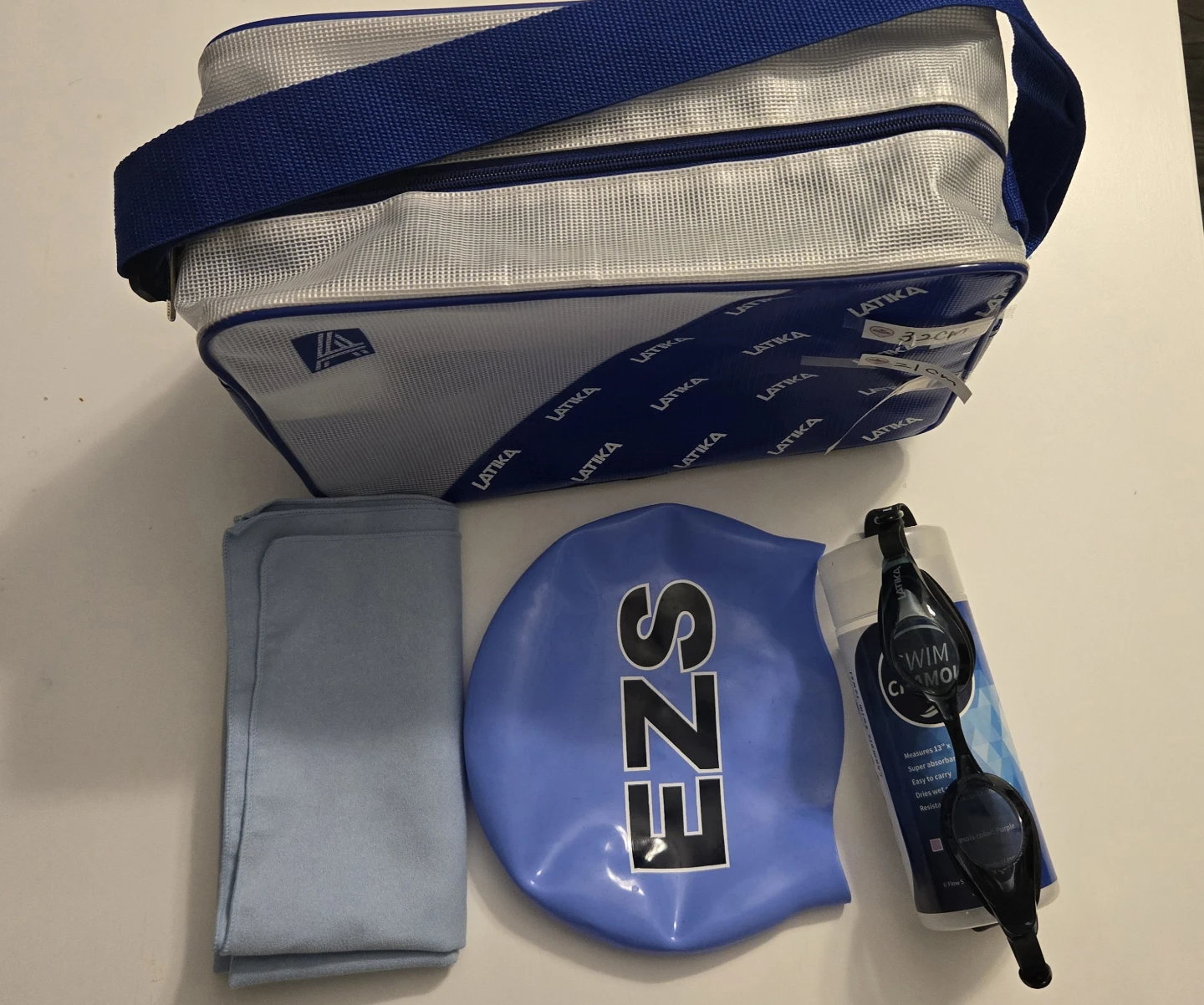 Swim Bag Kit with Goggles, Cap, Chamois, and Towel